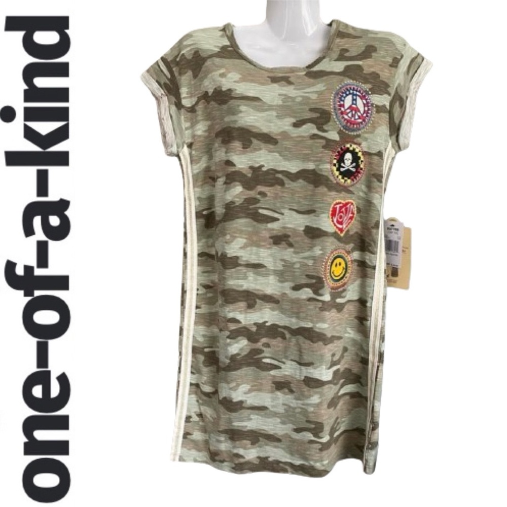 Girls One of A Kind Patch Camo Dress Butter Super Soft